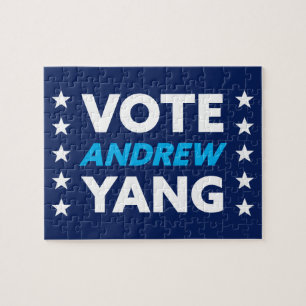 Quebra-cabeça Vote Andrew Yang New York City Mayor Stars Blue