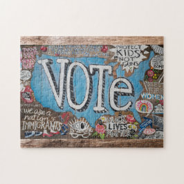 Quebra-cabeça VOTE LOUD puzzle of an original painting on wood