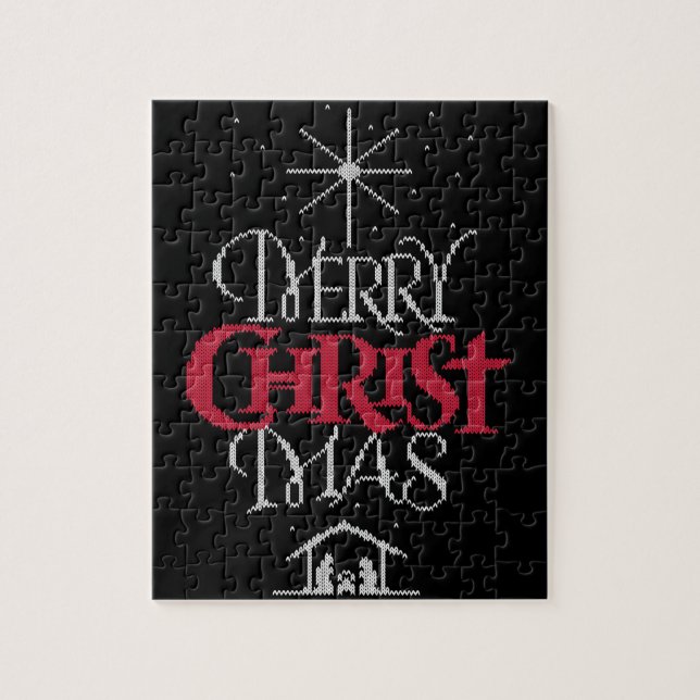 Quebra-cabeça Vovó Knit Cristão Religioso - Feliz Natal (Vertical)