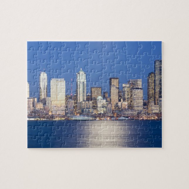 Quebra-cabeça WA, Seattle, panorama de Seattle e Elliott Bay, 2 (Horizontal)