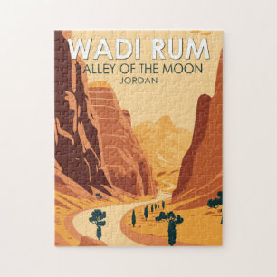 Quebra-cabeça Wadi Rum Jordan Travel Art Vintage