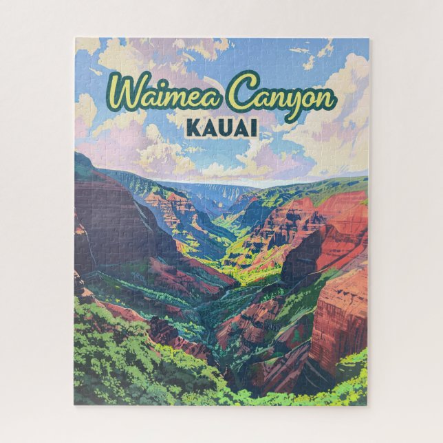Quebra-cabeça Waimea Canyon Kauai Hawaii - Retroativo (Vertical)