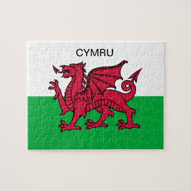 Quebra-cabeça Wales Flag Red Dragon Cymru Sports Welsh (Horizontal)