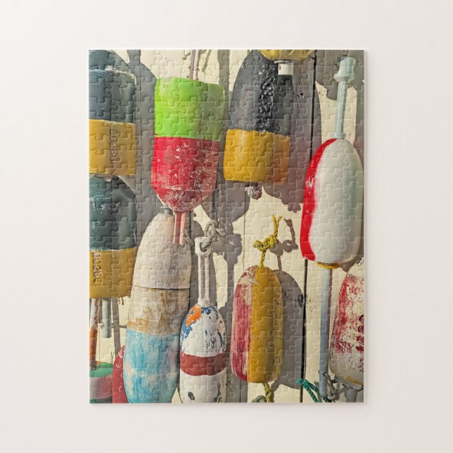 Quebra-cabeça Wall of Buoys at Nantasket Beach Hull MA (Vertical)