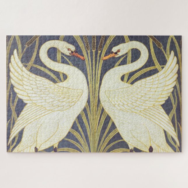 Quebra-cabeça Walter Crane Cisne, Junco E Íris Art Nouveau (Horizontal)