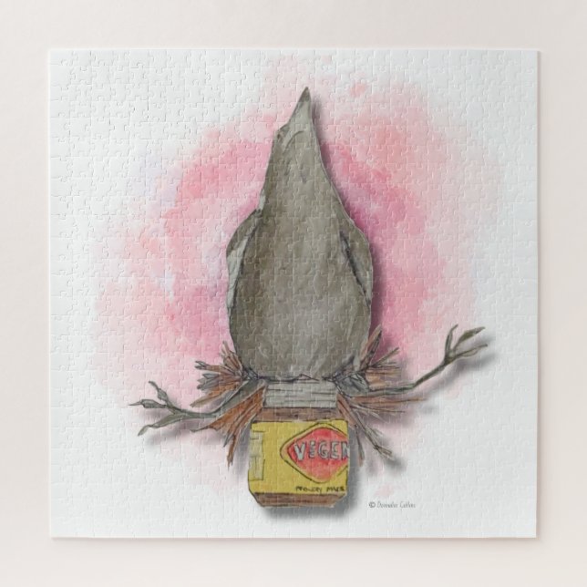 Quebra-cabeça water colour Australian magpie jigsaw puzzle (Vertical)