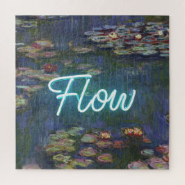 Quebra-cabeça Water Lilies Remix – Neon “FLOW” Wall Art & Gifts