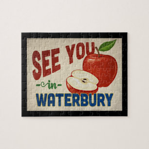 Quebra-cabeça Waterbury Connecticut Apple - Viagens vintage