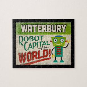 Quebra-cabeça Waterbury Connecticut Robot - Engraçado Vintage