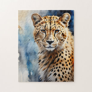 Quebra-cabeça Watercolor Cheetah African