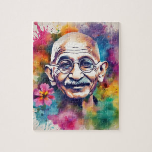 Quebra-cabeça Watercolor Gandhi