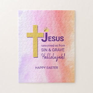 Quebra-cabeça Watercolor JESUS RANSOMED US Christian Easter
