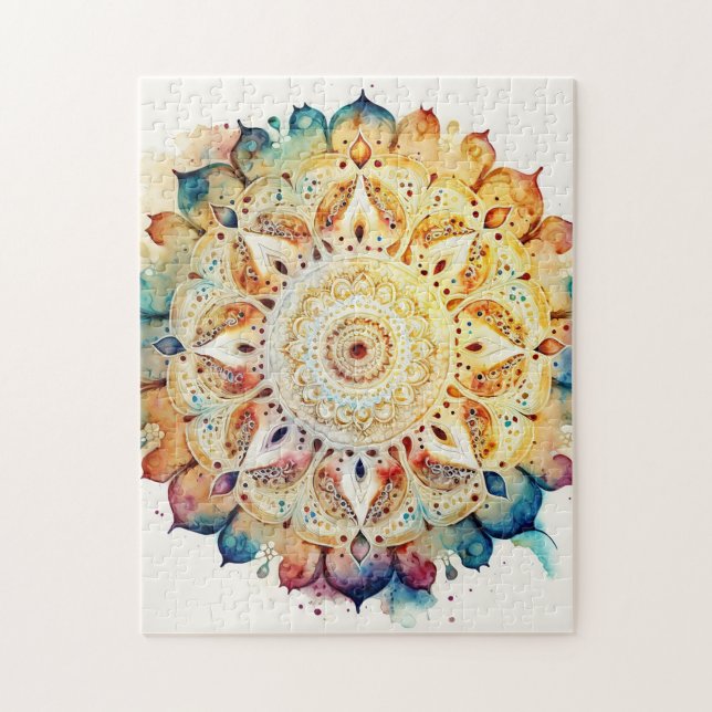 Quebra-cabeça Watercolor Mandala (Vertical)