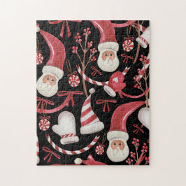 Quebra-cabeça Watercolor Merry Christmas Pattern- Artistic Style