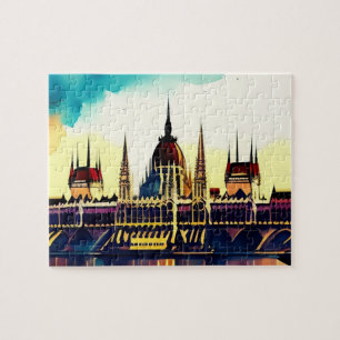 Quebra-cabeça Watercolor Parlamento de Budapeste