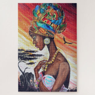Quebra-cabeça Watercolor - Princesa Africana