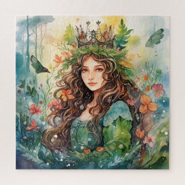 Quebra-cabeça Watercolour Forest Princess (Vertical)