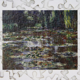 Quebra-cabeça Waterlilies na lagoa por Claude Monet, arte do