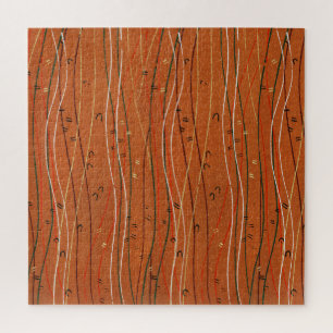 Quebra-cabeça Wavy Red Stripes Japonês Abstrato