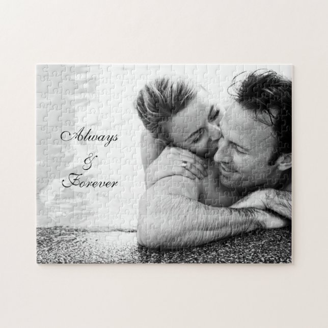 Quebra-cabeça Wedding Photo Modern Unique Anniversary Gifts (Horizontal)
