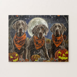 Quebra-cabeça Weimaraner Dia das Bruxas Assustador