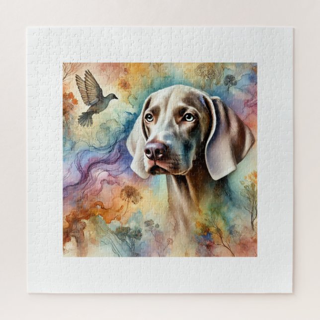 Quebra-cabeça Weimaraner Dog 200624AREF211 - Watercolor (Vertical)