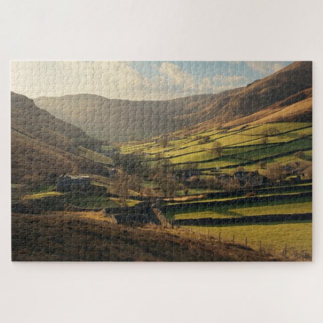 Quebra-cabeça Welsh Countryside Valley Jigsaw Puzzle (Horizontal)