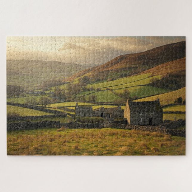 Quebra-cabeça Welsh Countryside Valley Jigsaw Puzzle (Horizontal)