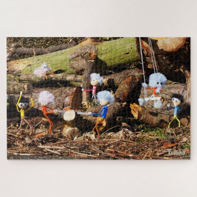 Quebra-cabeça Werkende Fubby's in hun houtzagerij. (Horizontal)