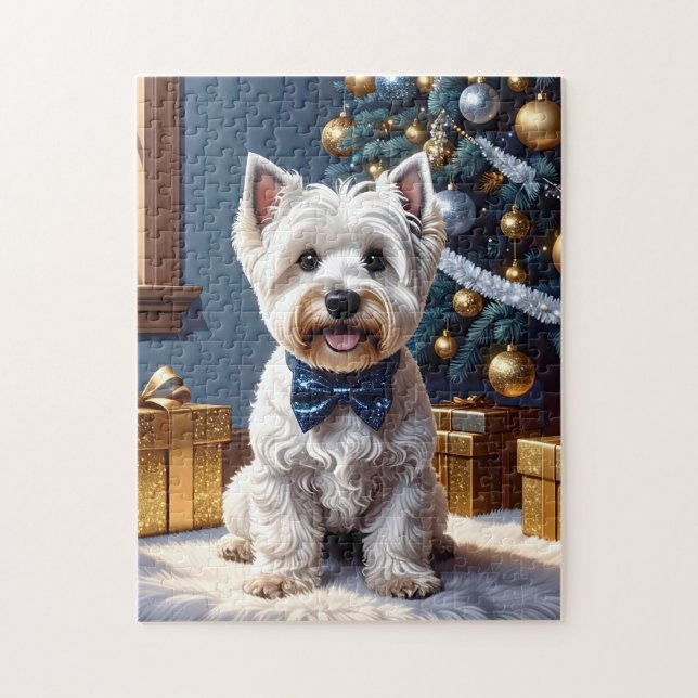 Quebra-cabeça West Highland White Terrier Natal (Vertical)