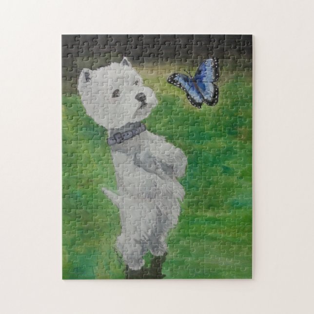 Quebra-cabeça Westie na grama (Vertical)