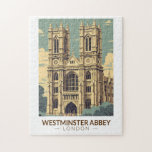 Quebra-cabeça Westminster Abbey England Viagem Art Vintage<br><div class="desc">Westminster Abbey retro viagem design. Westminster Abbey,  formalmente entitulada Igreja Colegial do Santo Peter em Westminster,  é uma igreja anglicana na cidade de Westminster,  Londres,  Inglaterra.</div>