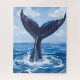 Quebra-cabeça Whale Watching | Blue Ocean Watercolor