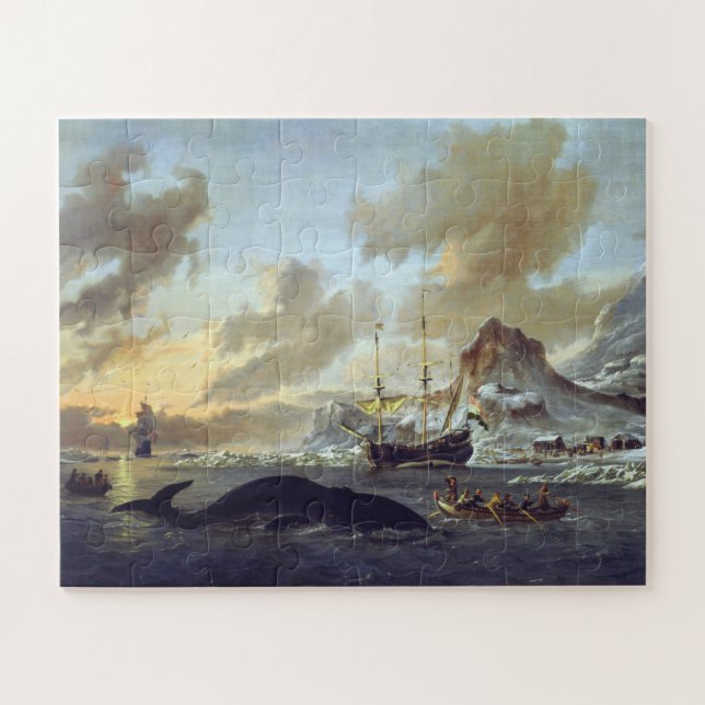 Quebra-cabeça Whalers Holandeses Spitsbergen Abraham Storck 1690 (Horizontal)