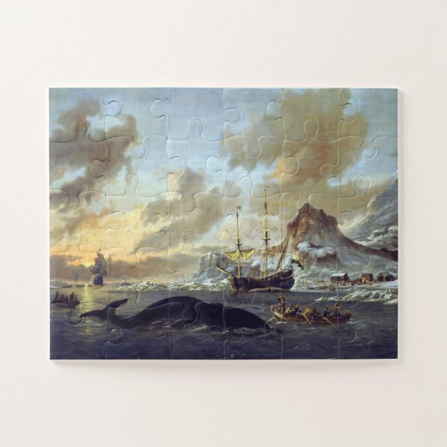 Quebra-cabeça Whalers Holandeses Spitsbergen Abraham Storck 1690 (Horizontal)