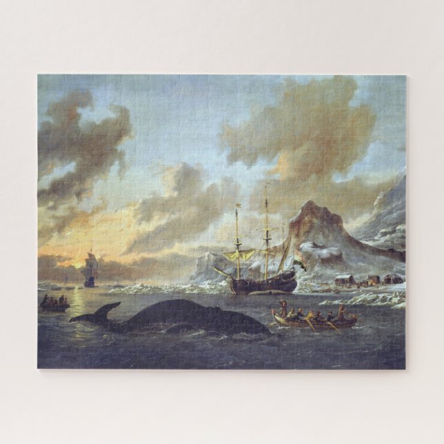 Quebra-cabeça Whalers Holandeses Spitsbergen Abraham Storck 1690 (Horizontal)