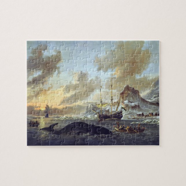 Quebra-cabeça Whalers Holandeses Spitsbergen Abraham Storck 1690 (Horizontal)