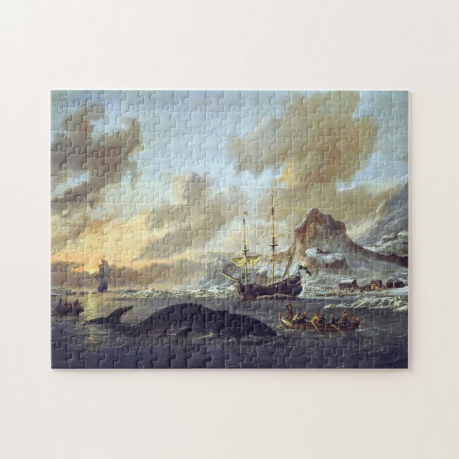 Quebra-cabeça Whalers Holandeses Spitsbergen Abraham Storck 1690 (Horizontal)