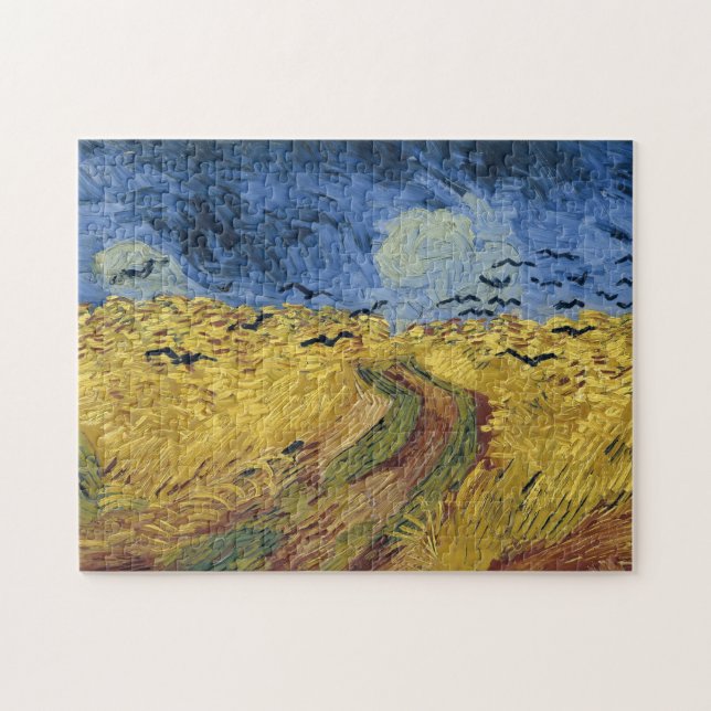 Quebra-cabeça Wheatfield with Crows (F779) Van Gogh Fine Art (Horizontal)