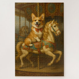 Quebra-cabeça Whimsical Elegant Corgi Carousel