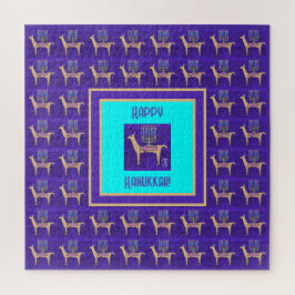 Quebra-cabeça Whimsical Llamas Happy Hanukkah 20"x20" Puzzle