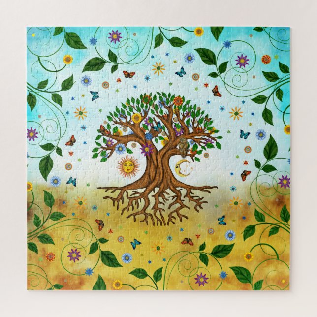 Quebra-cabeça Whimsical Tree of Life - Yggdrasil (Vertical)