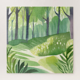 Quebra-cabeça Whimsical Woods | Forest Watercolor Landscape