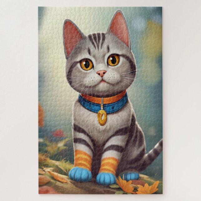 Quebra-cabeça Whimsland Woodland America Shorthair Cat (Vertical)