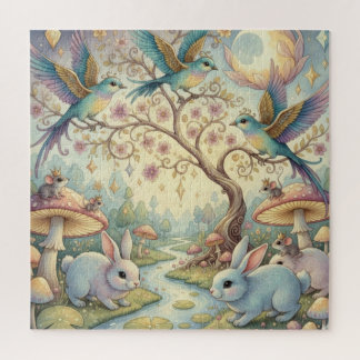 Quebra-cabeça Whimsy Grove - Rabbits and Birds in Twilight