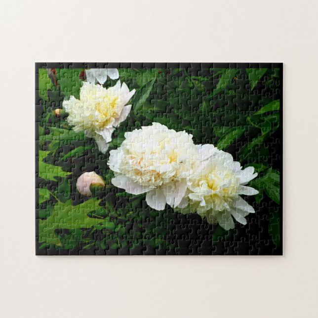 Quebra-cabeça White Peony Trio (Horizontal)