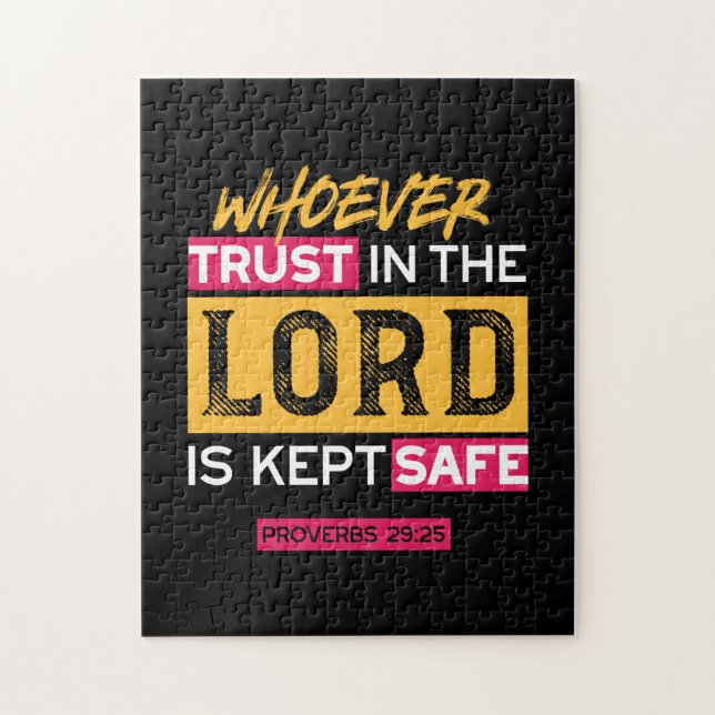 Quebra-cabeça Whoever Trusts in the Lord Is Kept Safe Quote (Vertical)