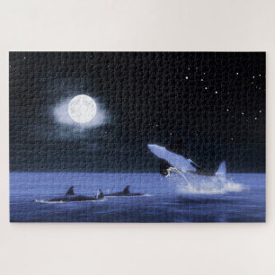 Quebra-cabeça Wild Orcas Moonlight Natação