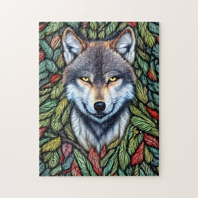 Quebra-cabeça Wilderness Woodland Predator Wolf (Vertical)