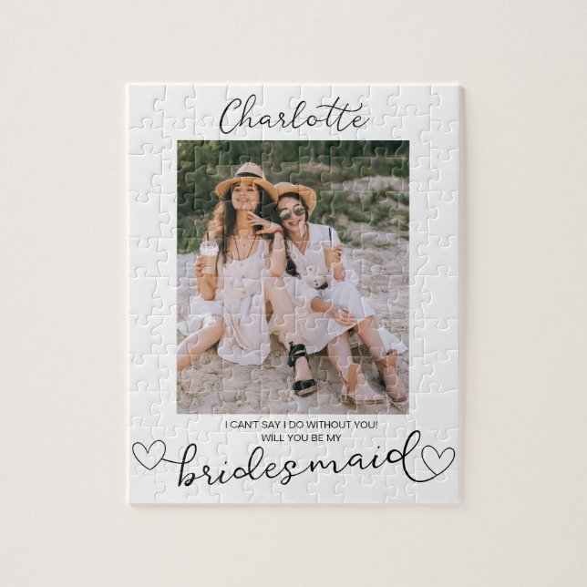 Quebra-cabeça Will You Be My Bridesmaid Photo Proposal Gift (Vertical)